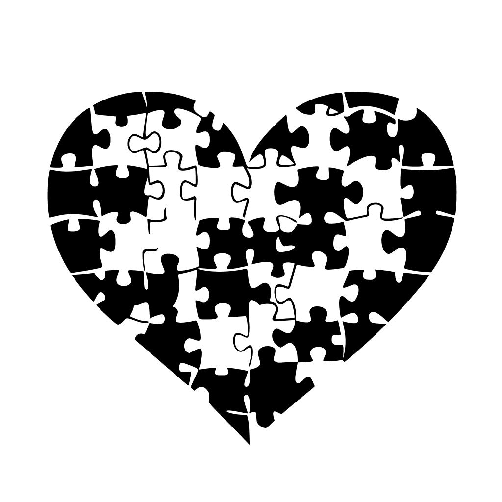 Puzzle Piece Heart Mosaic